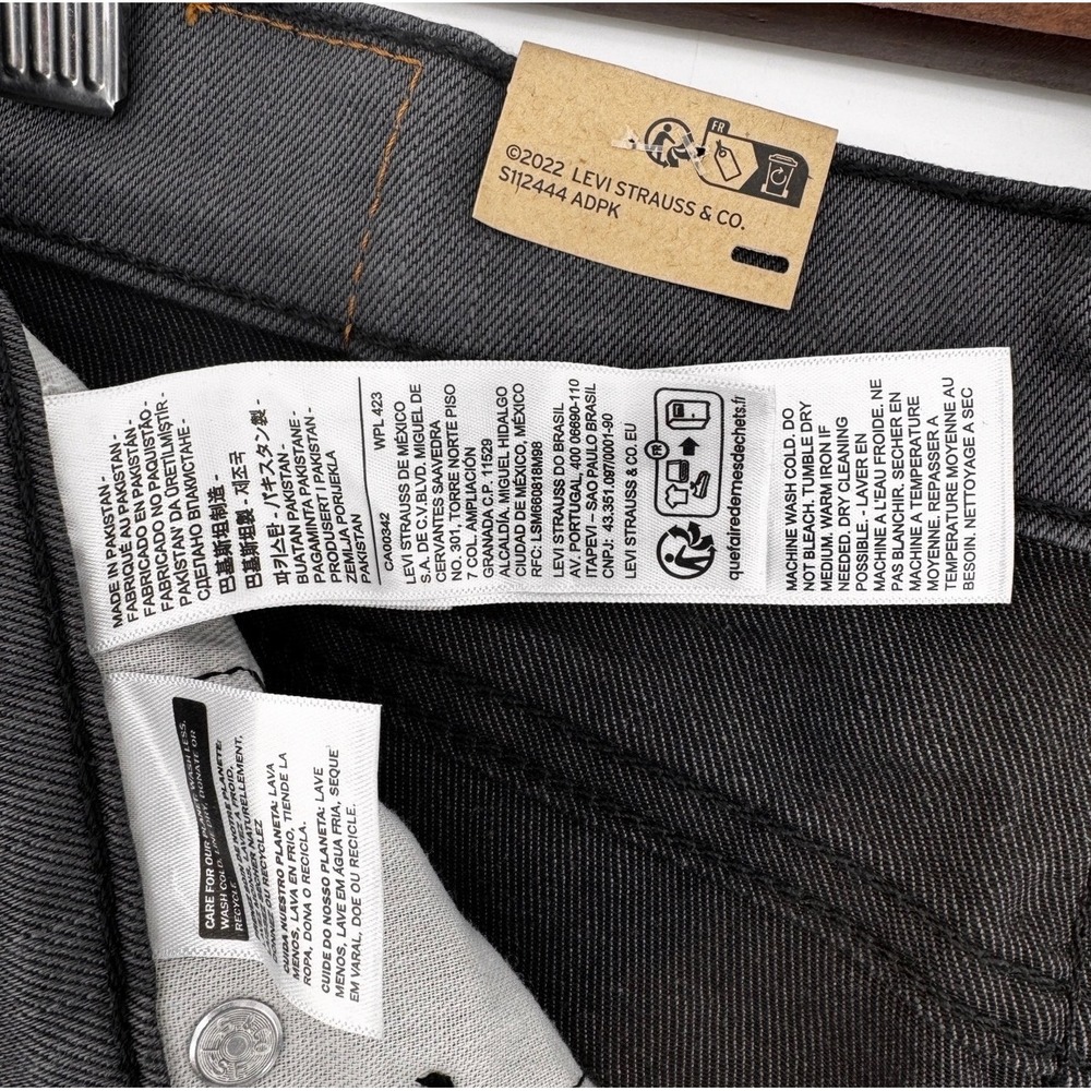 Levi's 511 Slim Fit Jeans Men 34x30 Charcoal Gray Denim Stretch Comfort Mid Rise - Picture 12 of 16